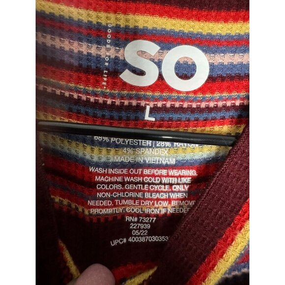 SO Goods For Life Y2K 90s Women's L Striped High Neck Ribbed Long Sleeve Top - Picture 5 of 8